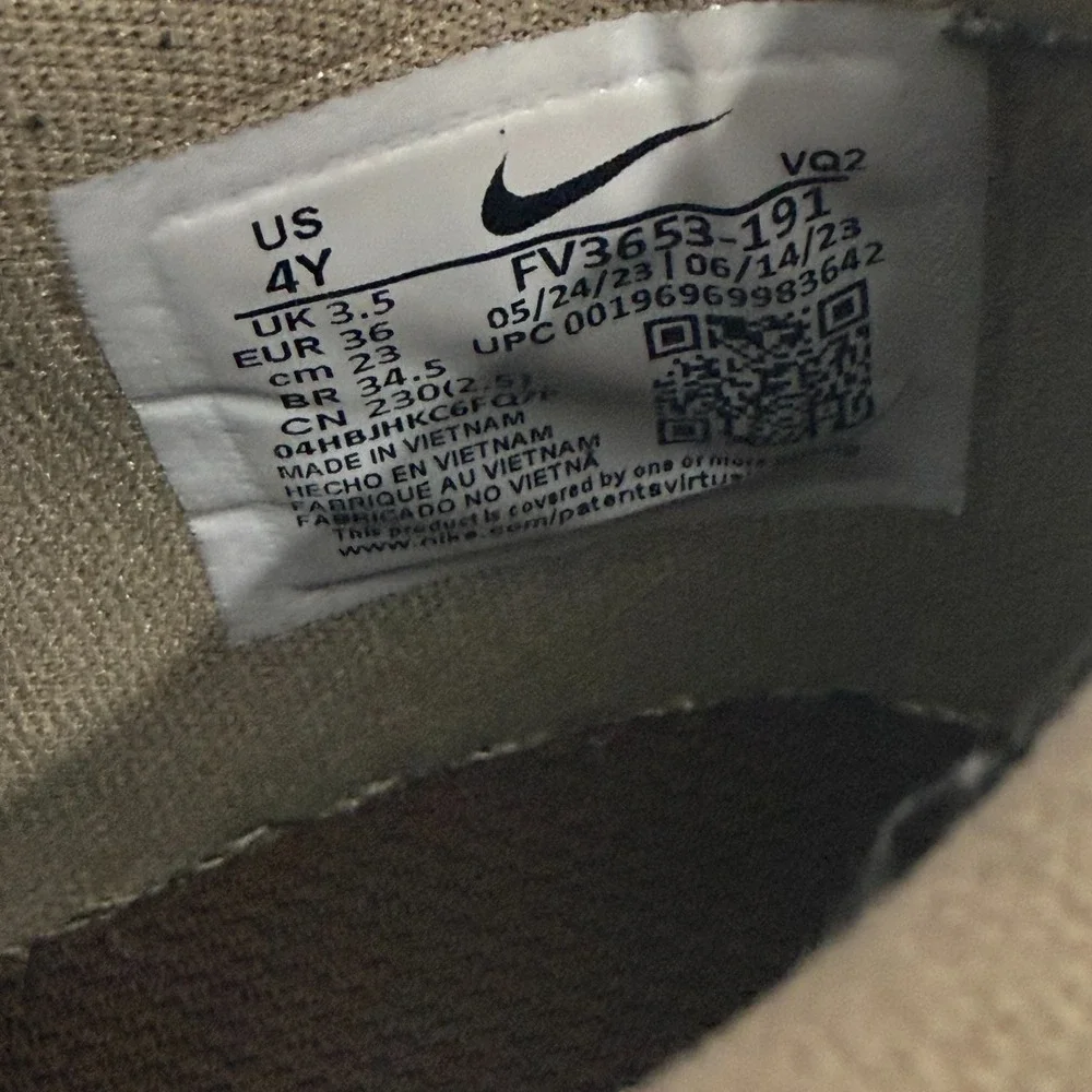Nike Dunk Low GS Brown Plaid 4Y/ 5.5W Sneakers FV3653-191